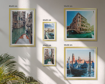 Lot de tableaux encadrés Le charme des gondoles sur les canaux de Venise