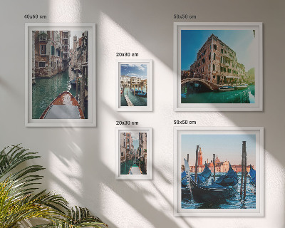 Lot de tableaux encadrés Le charme des gondoles sur les canaux de Venise