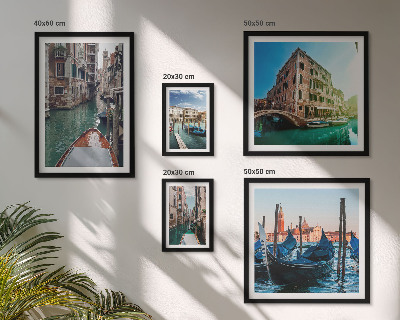 Lot de tableaux encadrés Le charme des gondoles sur les canaux de Venise