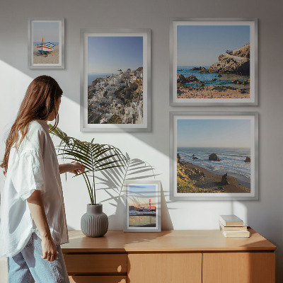 Ensemble de 5 tableaux Les plages et les vues charmantes de la ville