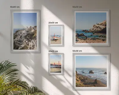 Ensemble de 5 tableaux représentant les plages et les vues charmantes de la ville