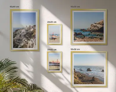 Ensemble de 5 tableaux représentant les plages et les vues charmantes de la ville