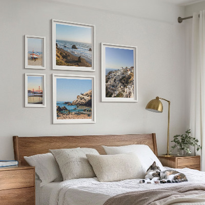Ensemble de 5 tableaux Les plages et les vues charmantes de la ville
