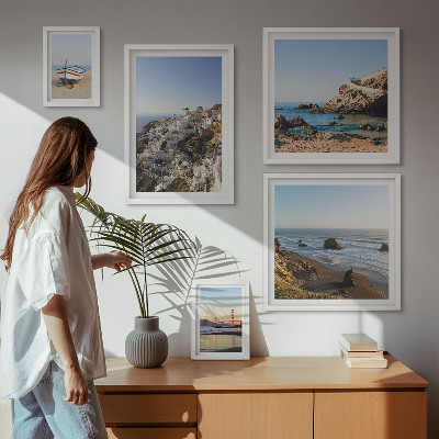 Ensemble de 5 tableaux Les plages et les vues charmantes de la ville