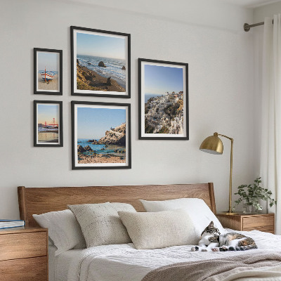 Ensemble de 5 tableaux Les plages et les vues charmantes de la ville