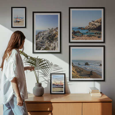 Ensemble de 5 tableaux Les plages et les vues charmantes de la ville