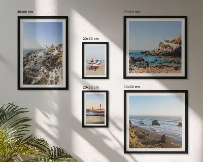 Ensemble de 5 tableaux représentant les plages et les vues charmantes de la ville