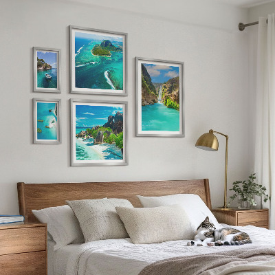 Ensemble de 5 tableaux Cascades et plages tropicales