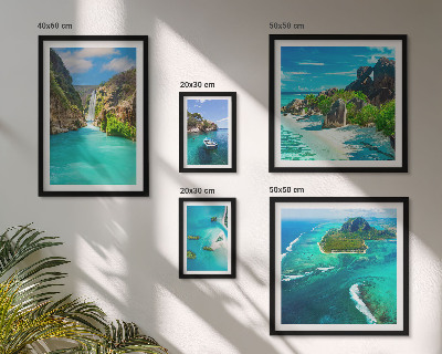 Ensemble de 5 tableaux Cascades et plages tropicales