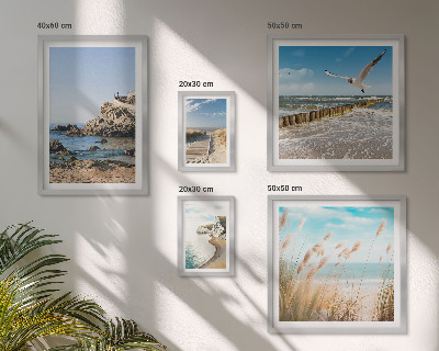Lot de tableaux encadrés Paysages de plage en bord de mer