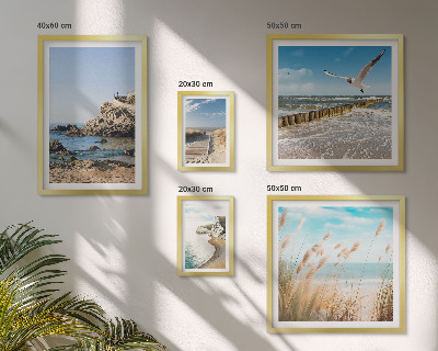 Lot de tableaux encadrés Paysages de plage en bord de mer