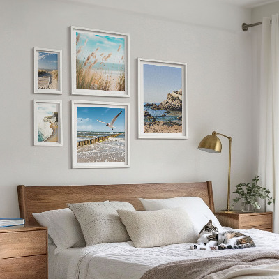 Lot de tableaux encadrés Paysages de plage en bord de mer