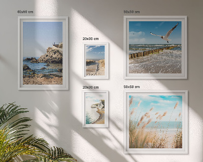 Lot de tableaux encadrés Paysages de plage en bord de mer