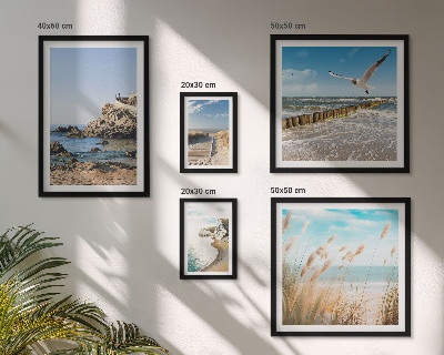 Lot de tableaux encadrés Paysages de plage en bord de mer