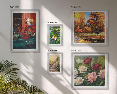 Tableau de décoration murale Vélo fleuri pittoresque