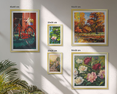 Tableau de décoration murale Vélo fleuri pittoresque