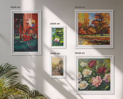 Tableau de décoration murale Vélo fleuri pittoresque