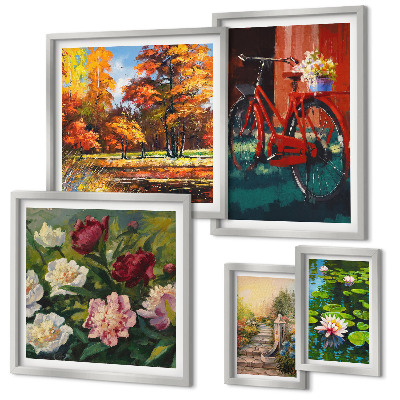 Tableau de décoration murale Vélo fleuri pittoresque