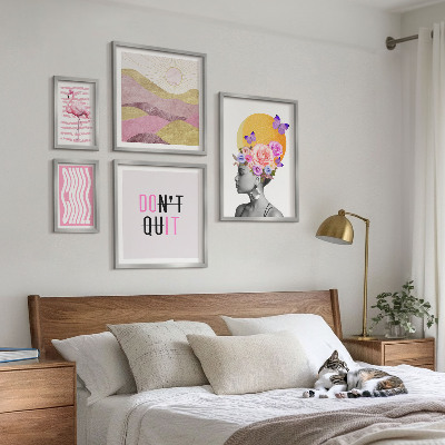 Lot de tableaux encadrés Inspirations florales de style bohème