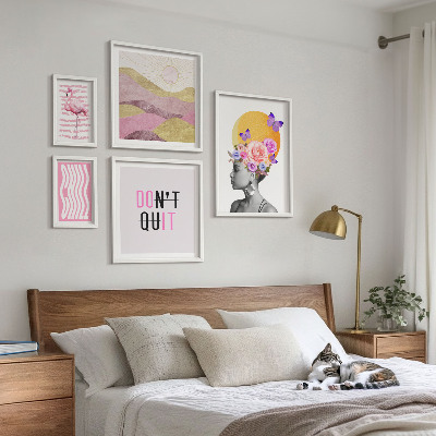 Lot de tableaux encadrés Inspirations florales de style bohème