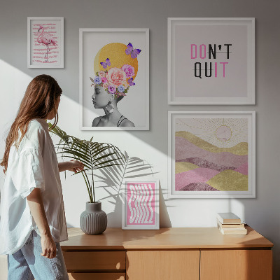 Lot de tableaux encadrés Inspirations florales de style bohème