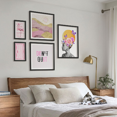 Lot de tableaux encadrés Inspirations florales de style bohème
