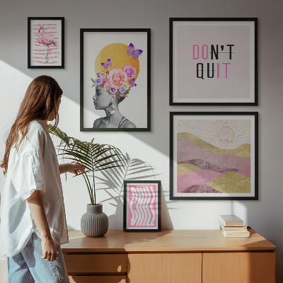 Lot de tableaux encadrés Inspirations florales de style bohème