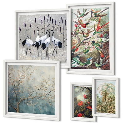 Tableau de décoration murale Oiseaux tropicaux vintage