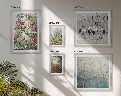 Tableau de décoration murale Oiseaux tropicaux vintage