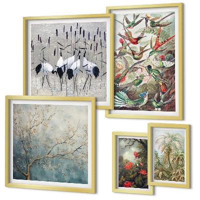 Tableau de décoration murale Oiseaux tropicaux vintage