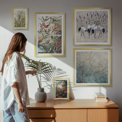 Tableau de décoration murale Oiseaux tropicaux vintage