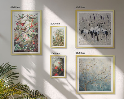 Tableau de décoration murale Oiseaux tropicaux vintage