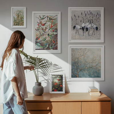 Tableau de décoration murale Oiseaux tropicaux vintage