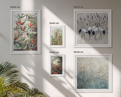 Tableau de décoration murale Oiseaux tropicaux vintage