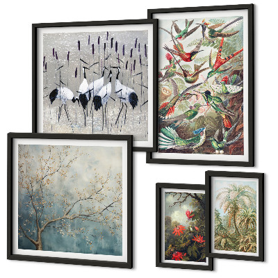 Tableau de décoration murale Oiseaux tropicaux vintage