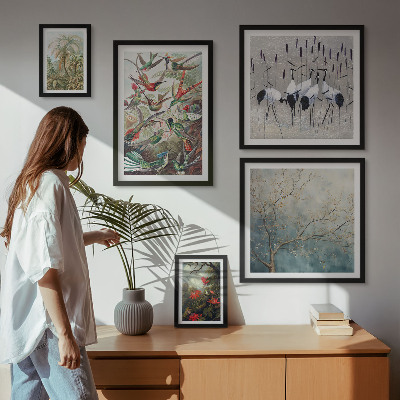 Tableau de décoration murale Oiseaux tropicaux vintage