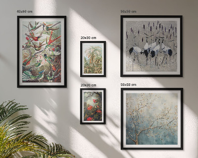 Tableau de décoration murale Oiseaux tropicaux vintage