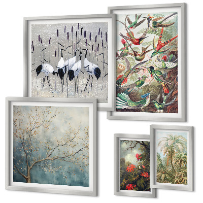 Tableau de décoration murale Oiseaux tropicaux vintage