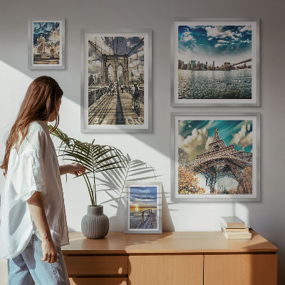 Lot de tableaux encadrés Ponts et structures de la ville