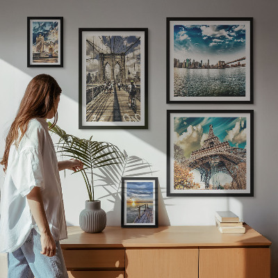 Lot de tableaux encadrés Ponts et structures de la ville