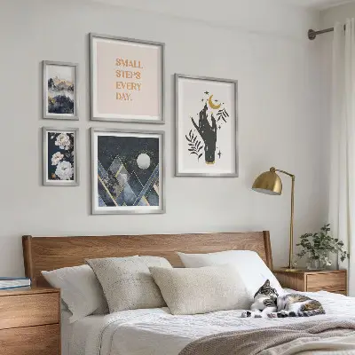 Tableau de décoration murale au style bohème inspiré par la nature et les messages