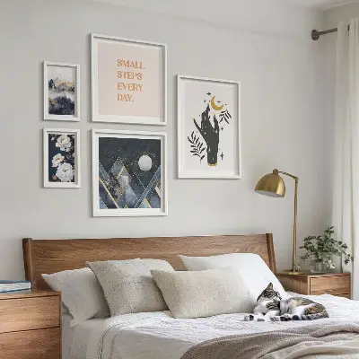 Tableau de décoration murale au style bohème inspiré par la nature et les messages