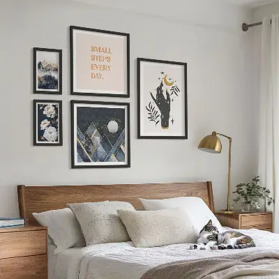 Tableau de décoration murale au style bohème inspiré par la nature et les messages