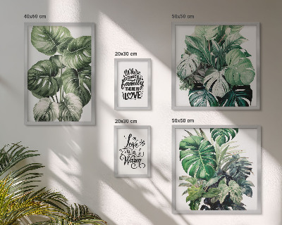 Lot de tableaux encadrés Citations bohèmes à motifs végétaux