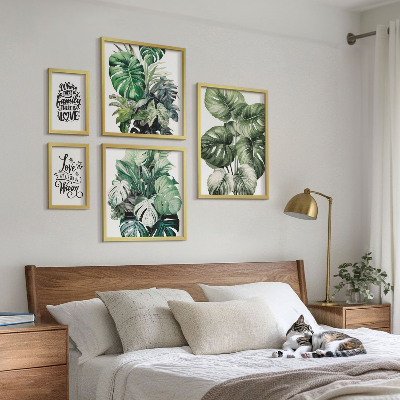 Lot de tableaux encadrés Citations bohèmes à motifs végétaux