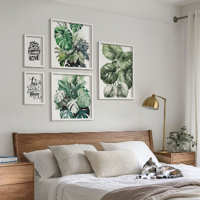 Lot de tableaux encadrés Citations bohèmes à motifs végétaux