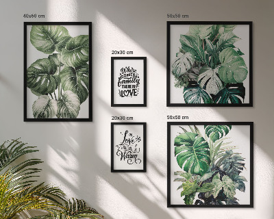 Lot de tableaux encadrés Citations bohèmes à motifs végétaux