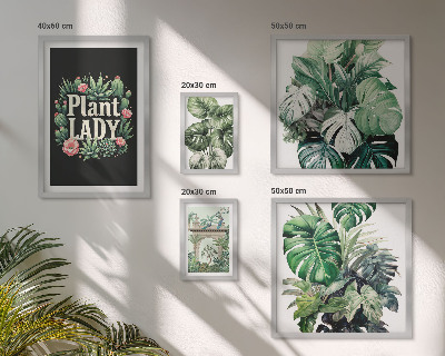 Lot de tableaux encadrés Des touches bohèmes de vert