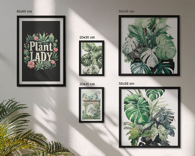 Lot de tableaux encadrés Des touches bohèmes de vert