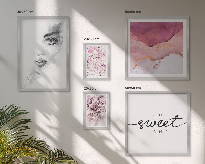 Ensemble de 5 tableaux Portraits de femmes, fleurs, pastel